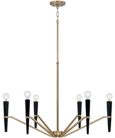 Enzo 6-Light Chandelier Aged Brass and Black