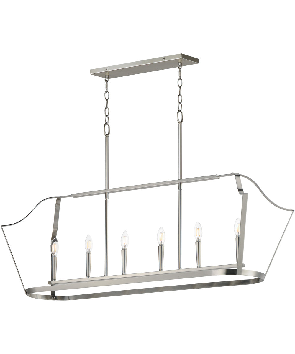 Arden 6-Light Linear Pendant Satin Nickel