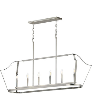 Arden 6-Light Linear Pendant Satin Nickel