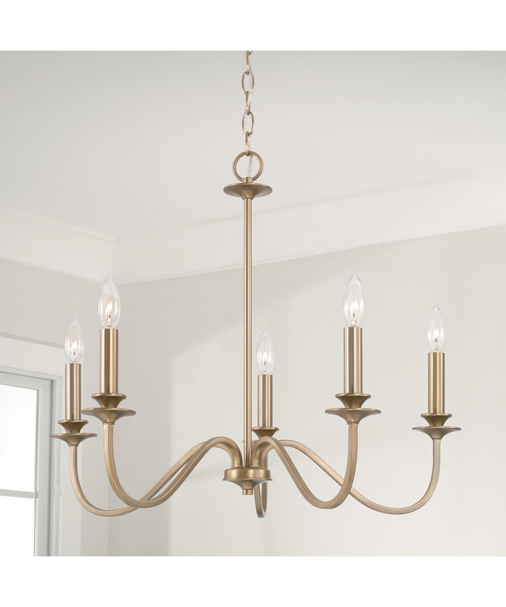 Weston 5-Light Chandelier Matte Brass