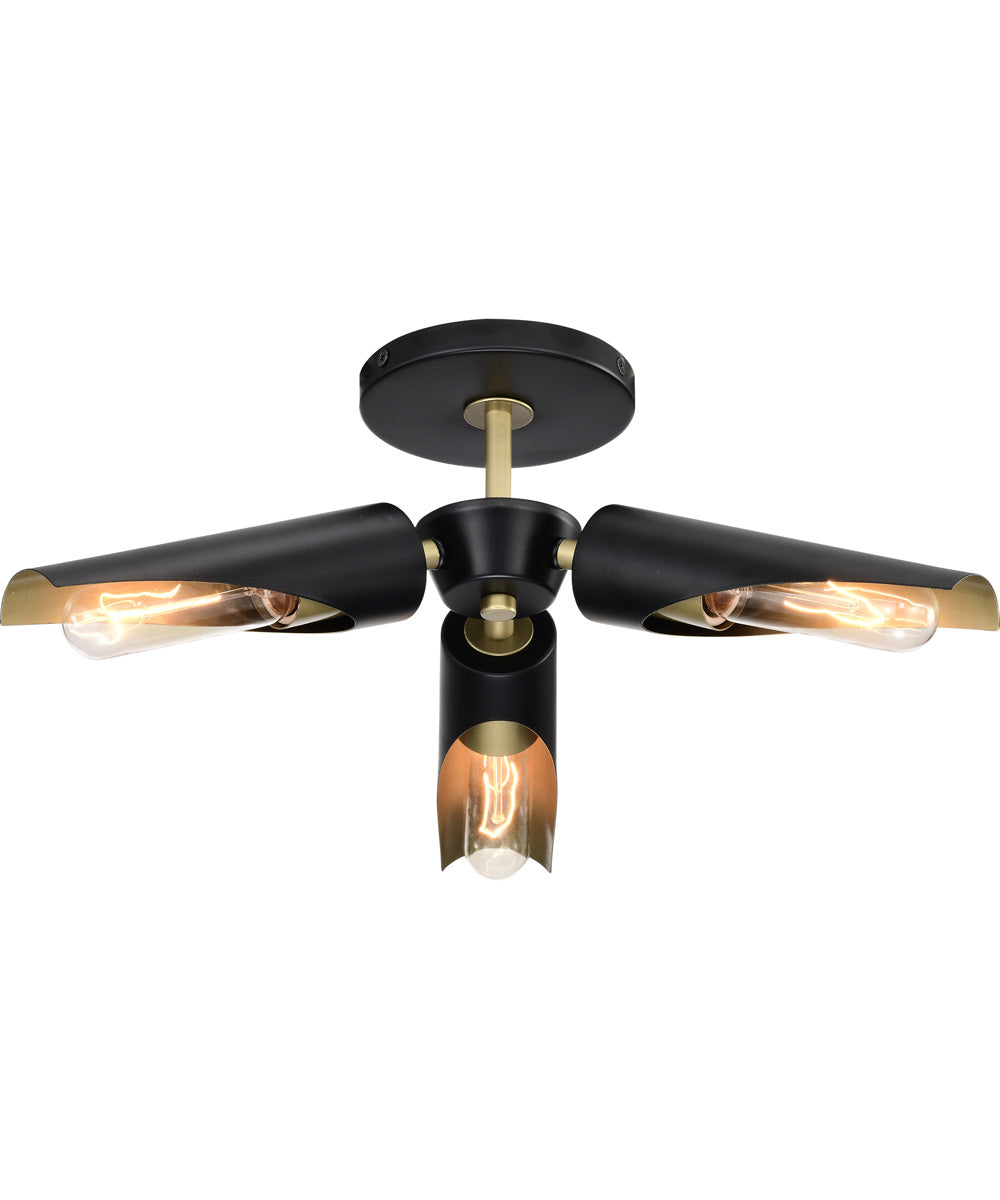 Marc 3-Light Close-to-Ceiling Matte Black