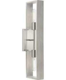 Boundary 2-Light Wall Bracket Brushed Nickel