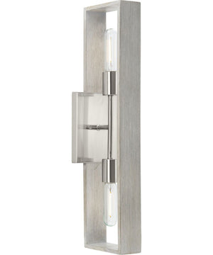 Boundary 2-Light Wall Bracket Brushed Nickel