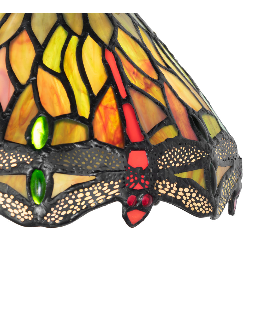 7" Wide Tiffany Hanginghead Dragonfly Flushmount