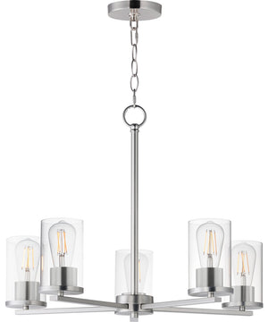Lateral 5-Light Chandelier Satin Nickel