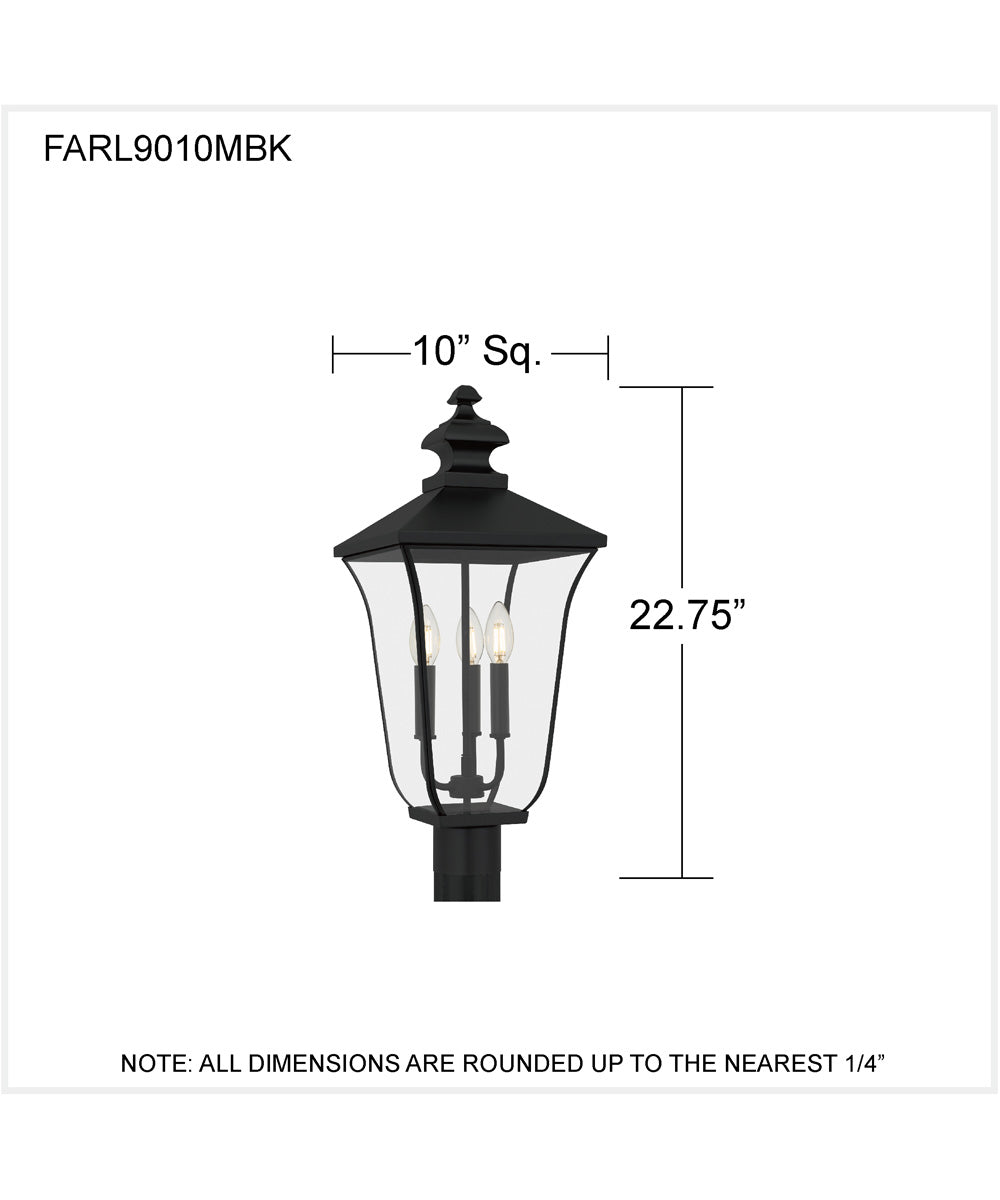 Farley 3-light Outdoor Post Light Matte Black
