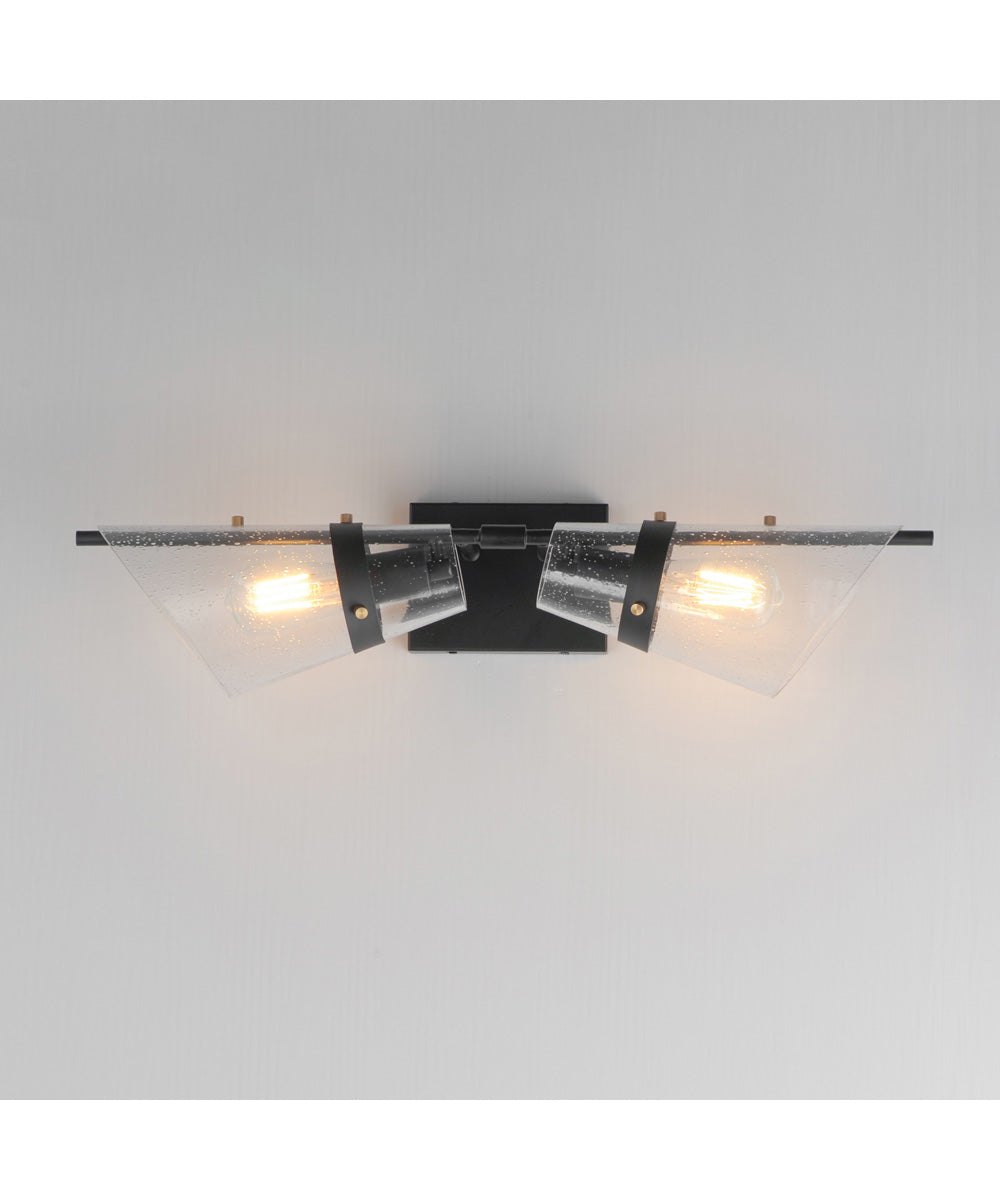 Finch 2-Light Wall Sconce Dark Bronze/Antique Brass