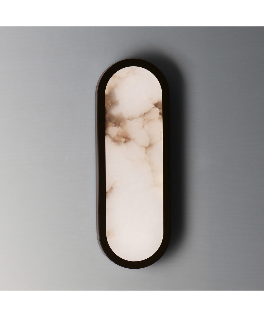 Plinth 15 inch LED Alabaster Wall Sconce Dark Bronze