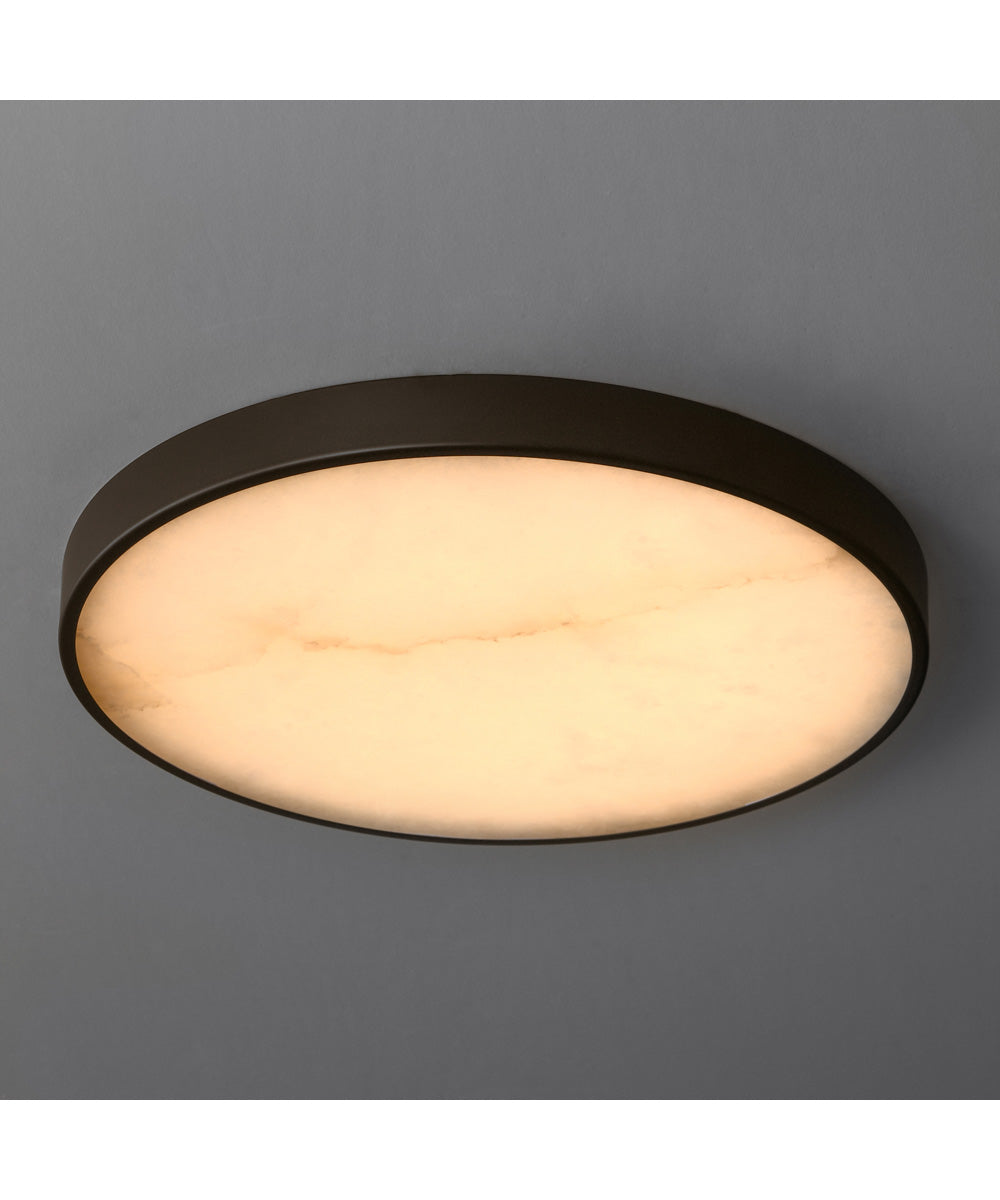 Slab 12 inch LED Alabaster Flush Mount Dark Bronze