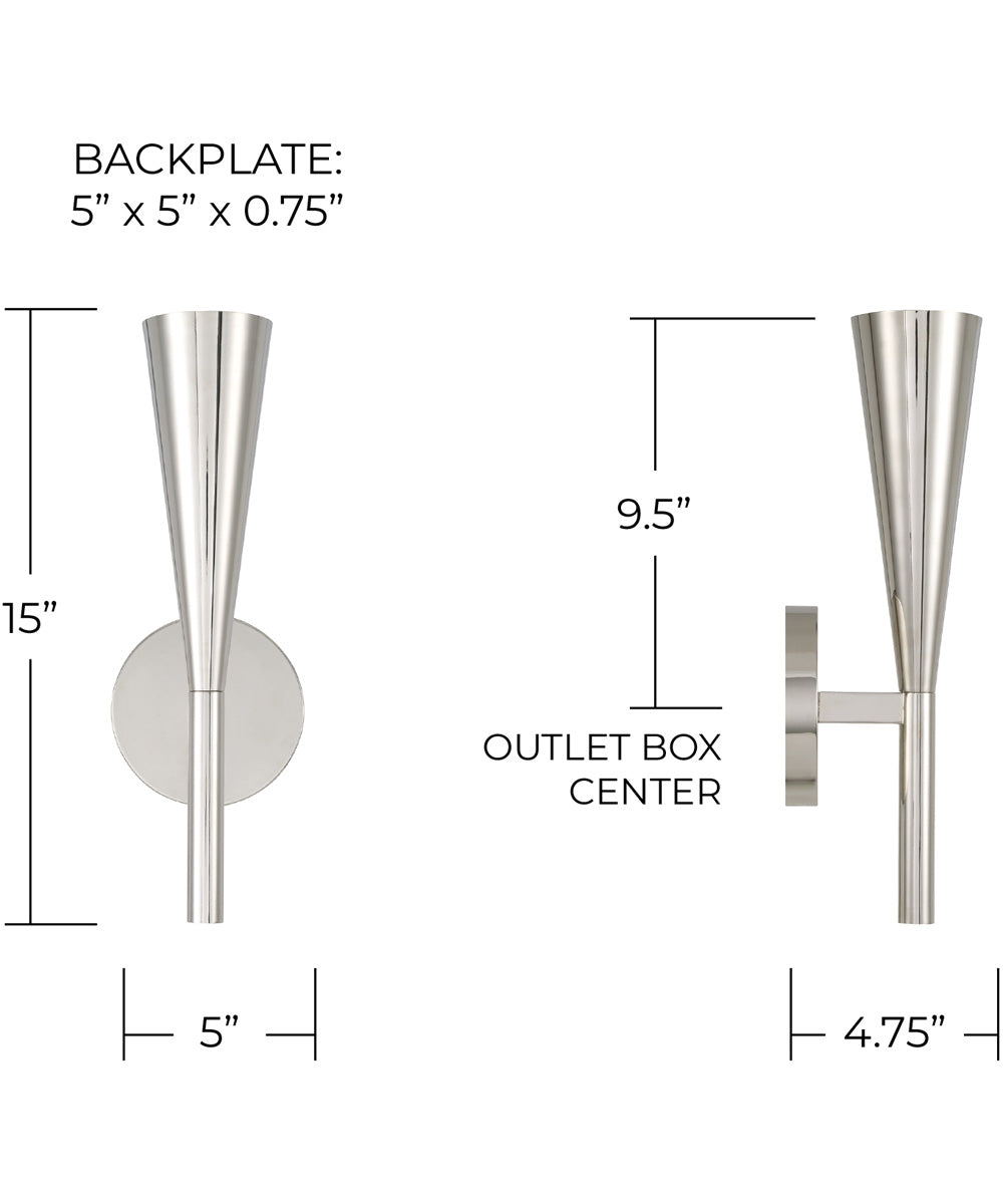 Levi 1-Light Sconce Polished Nickel