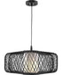 Cordova 1-Light Large Pendant Black Rattan