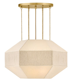 Lyla 4-Light Medium Convertible Chandelier in Lacquered Brass