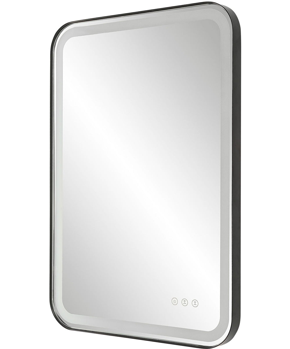 Crofton Lighted Black Vanity Mirror