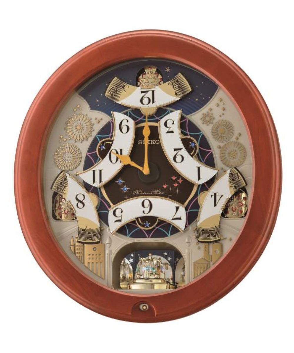 18"H Melodies in Motion Clock  with 18 Melodies