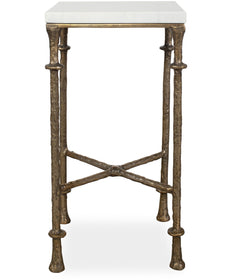 Penelope White Marble Accent Table