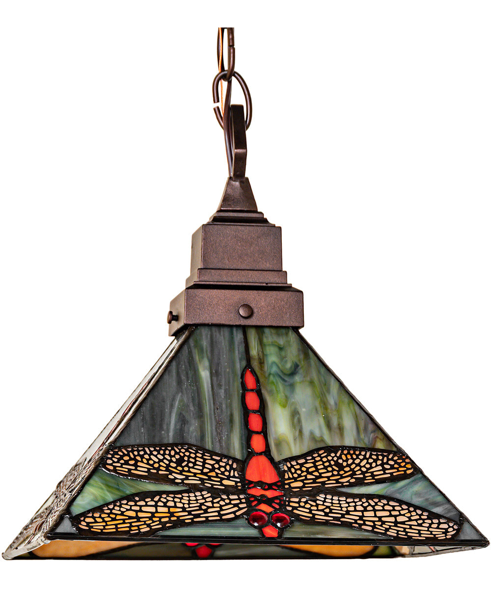 10" Square Prairie Dragonfly Pendant