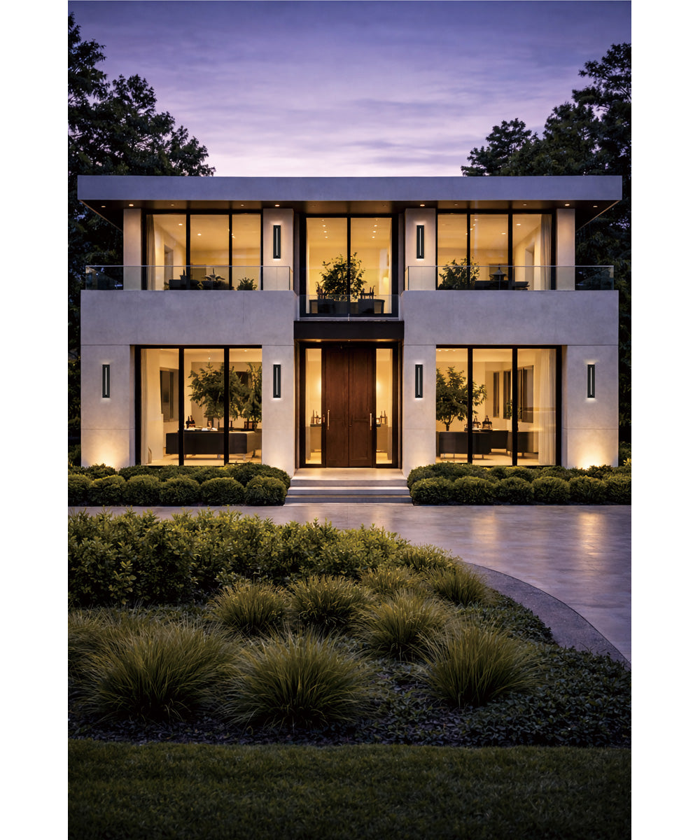 Fosso 24 inch LED Outdoor Wall Sconce - 5cct Black