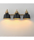 Hollis 3-Light Sconce Natural Aged Brass