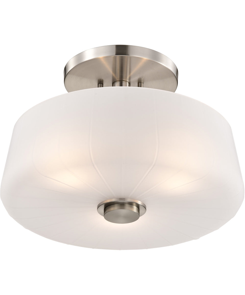 Lune 3-Light Close-to-Ceiling Brushed Nickel