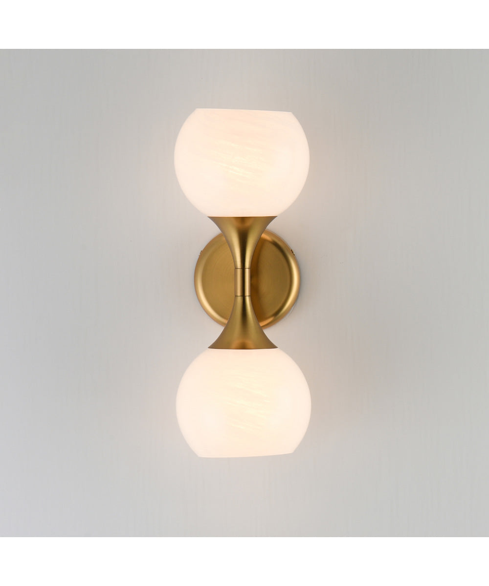 Neve 2-Light Wall Sconce Natural Aged Brass