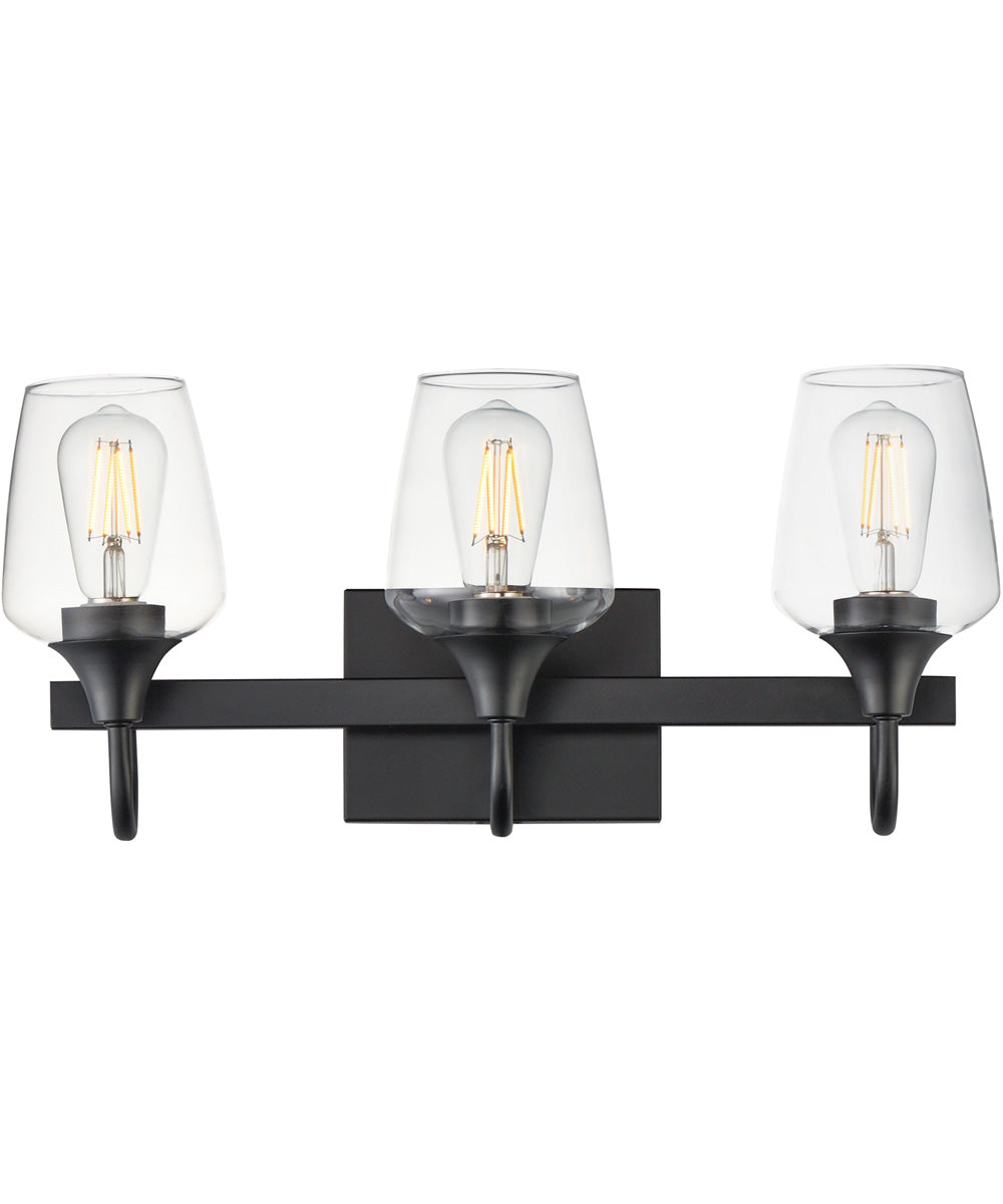 Goblet 3-Light Wall sconce Black