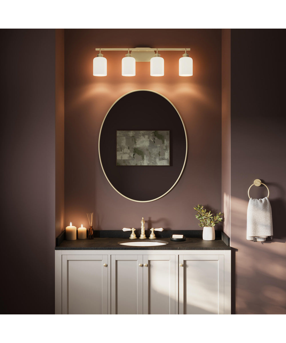 Reines 4-Light Bath Vanity with Opal Glass Shades Brushed Gold