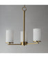 Lateral 3-Light Chandelier Satin Brass