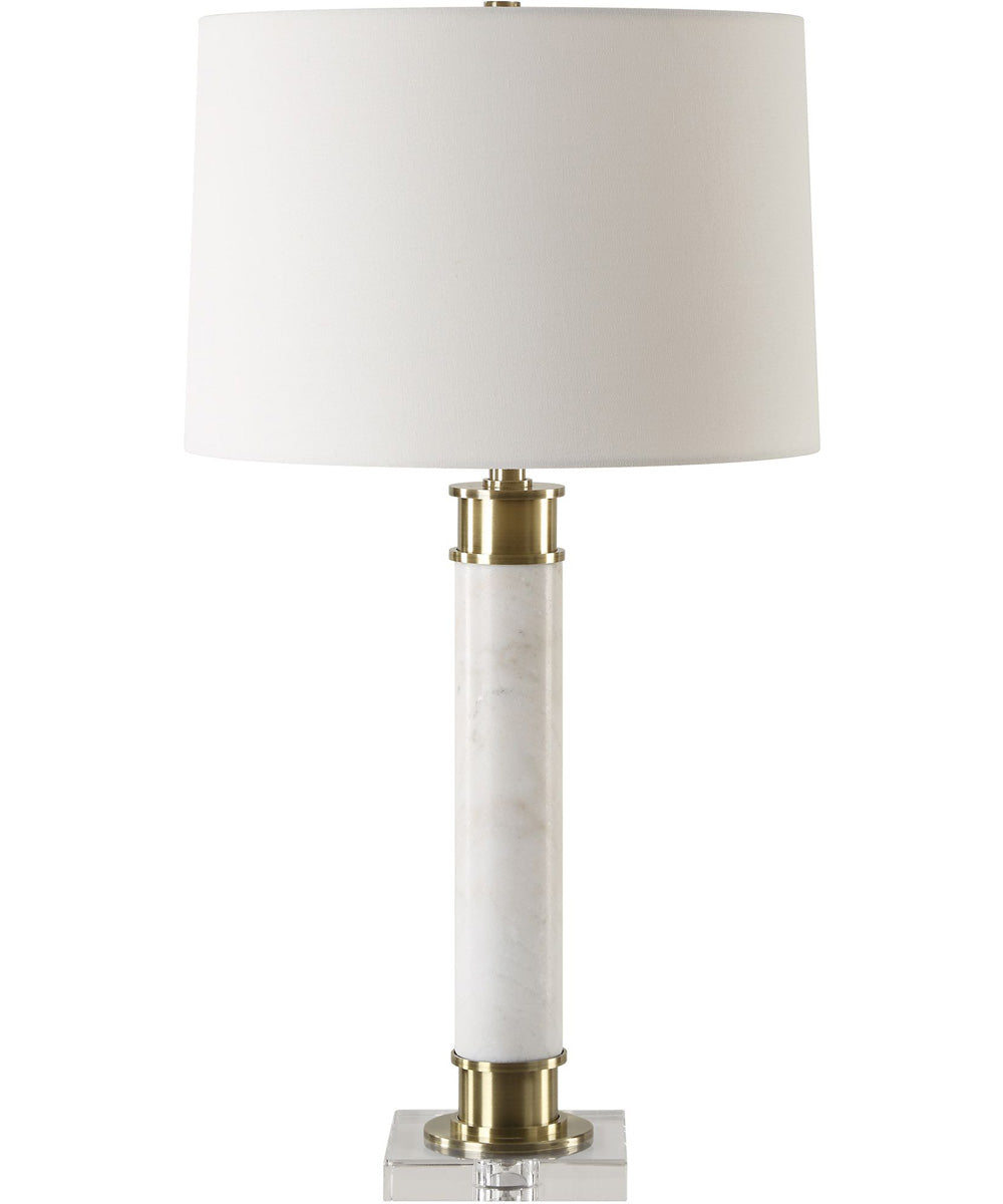 Plinth White Marble Table Lamp