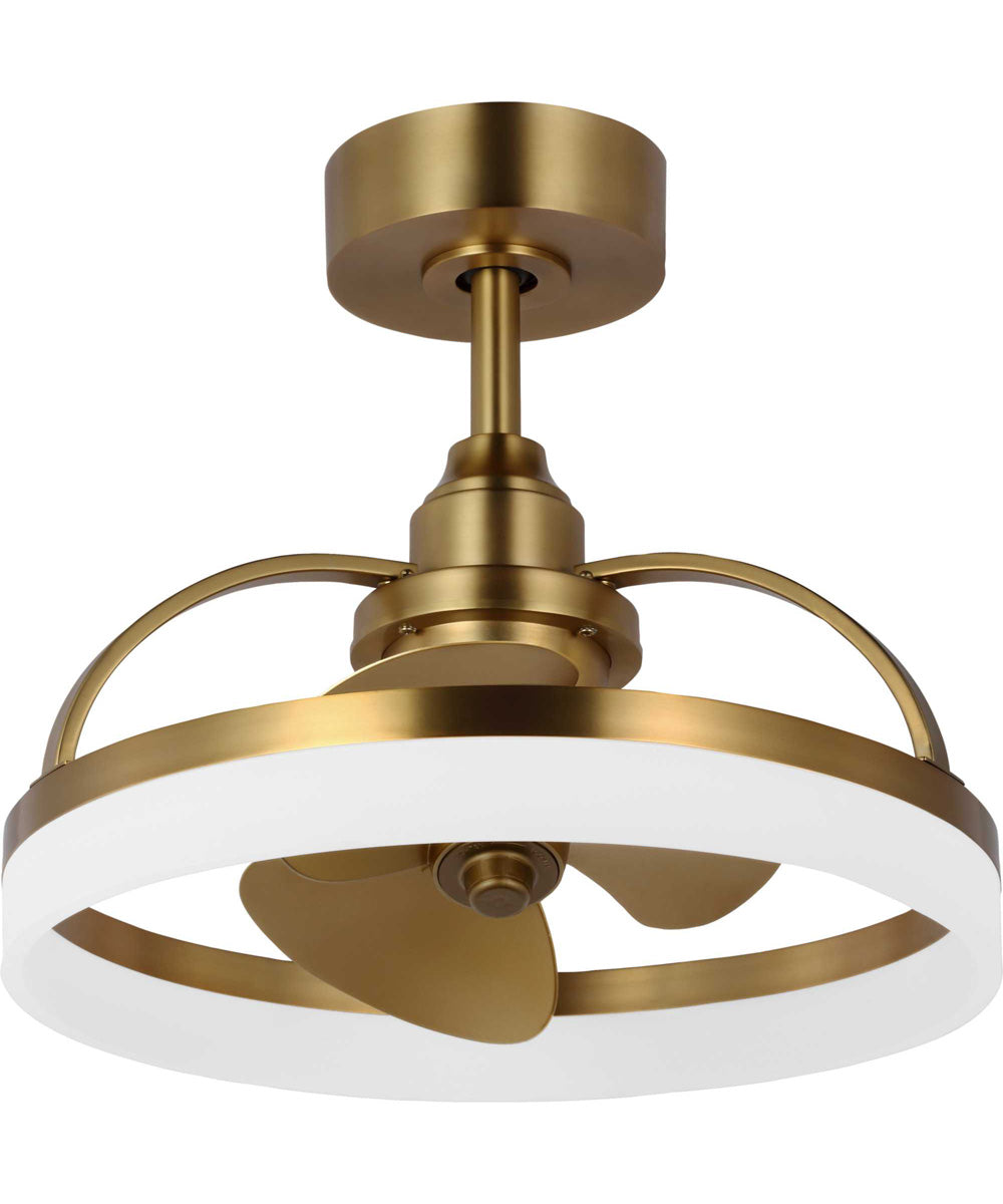 20" Shear Oscillating 3-Blade Ceiling Fan with Gold Blades Brushed Bronze