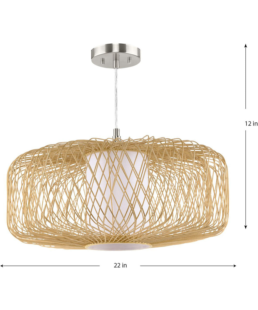 Cordova 1-Light Large Pendant Natural Rattan