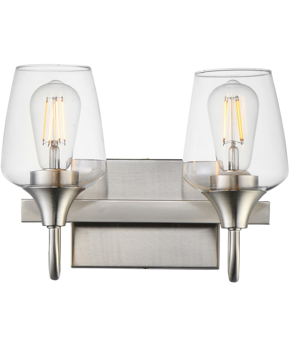 Goblet 2-Light Wall Sconce Satin Nickel