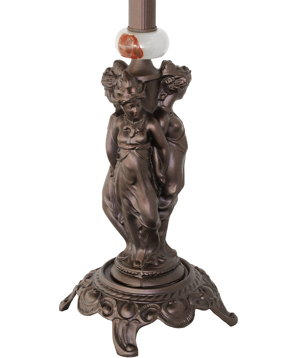 28" High Reverse Painted Roses Table Lamp