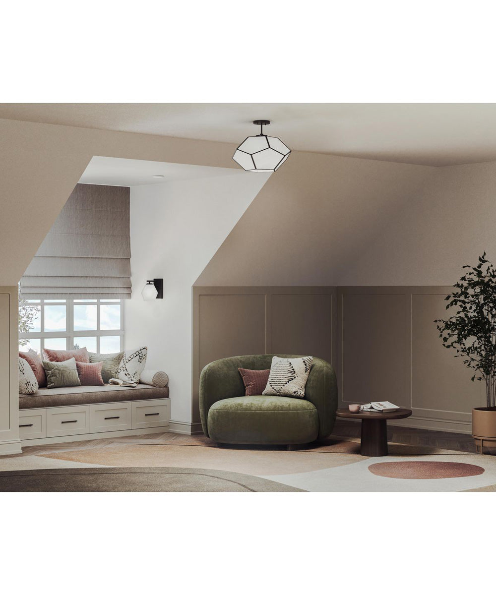 Latham 18 in. 3-Light Flush Mount Matte Black