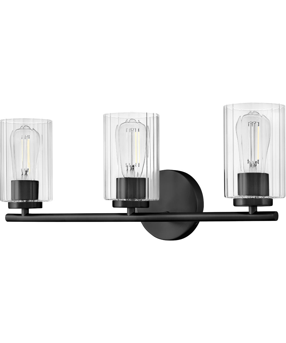 Leta 3-Light Medium Three Light Vanity in Black