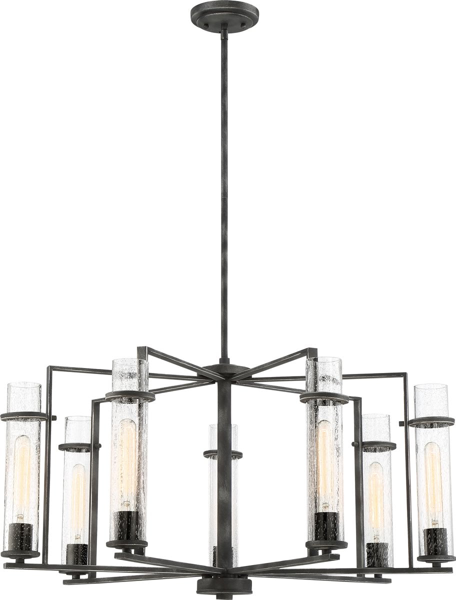33"W Donzi 7-Light Chandelier Iron Black