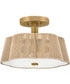 Sasha 2-Light Small Semi-Flush Mount in Lacquered Brass