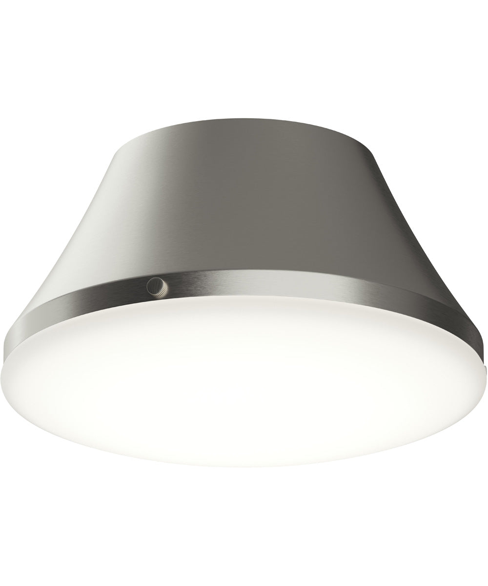 Avra Medium 2-Light Flush Mount with Etched White Glass Shade Brushed Nickel