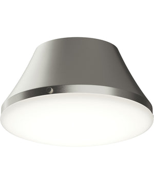 Avra Medium 2-Light Flush Mount with Etched White Glass Shade Brushed Nickel