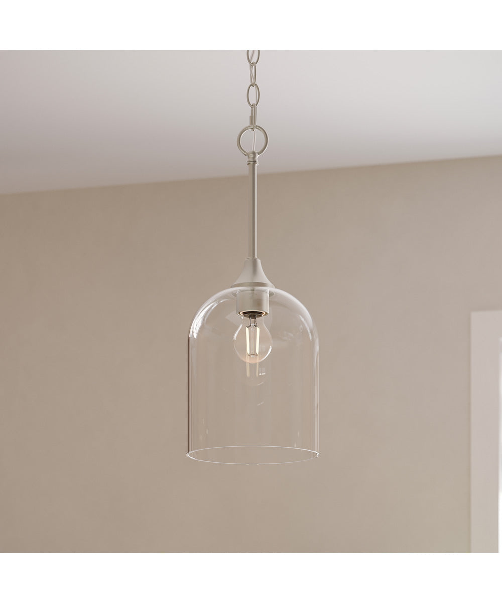 Ilia 1-Light Pendant with Clear Glass Shade Brushed Nickel