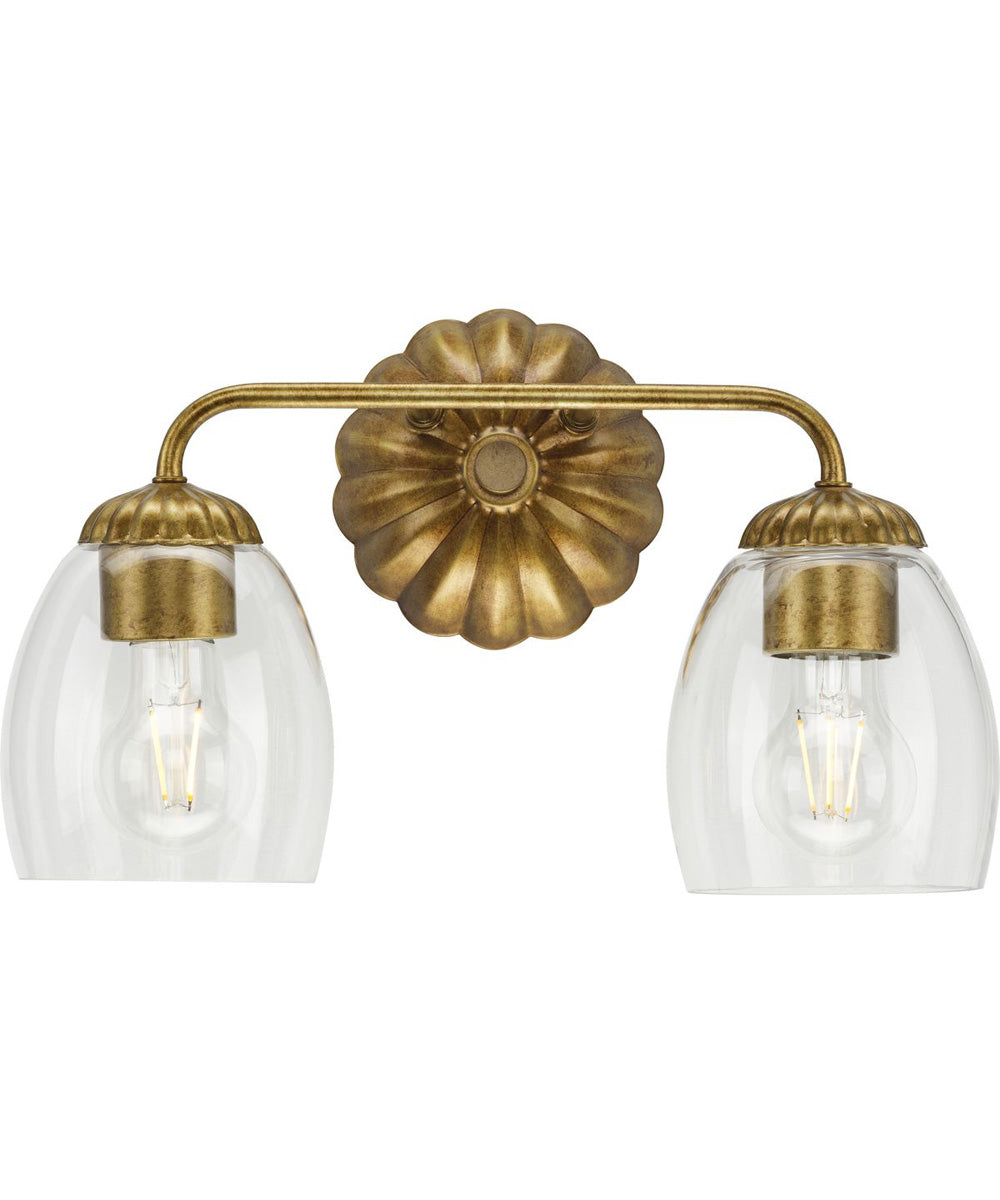 Quillan 2-Light Transitional Bath & Vanity Light Gold Ombre