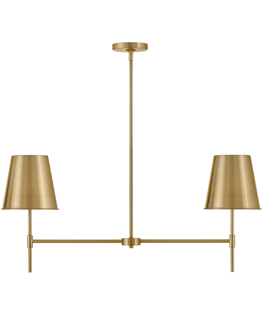 Blake 2-Light Small Two Light Linear in Lacquered Brass