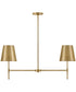 Blake 2-Light Small Two Light Linear in Lacquered Brass