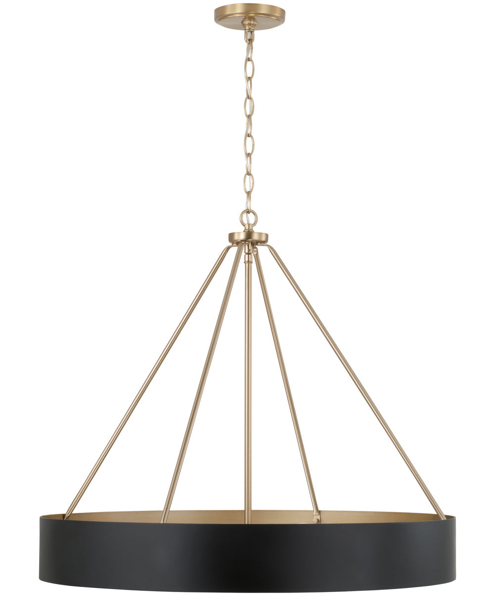 Weller 4-Light Chandelier Matte Brass and Black