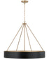 Weller 4-Light Chandelier Matte Brass and Black
