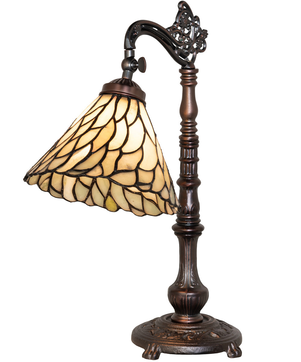 20" High Willow Jadestone Bridge Arm Table Lamp