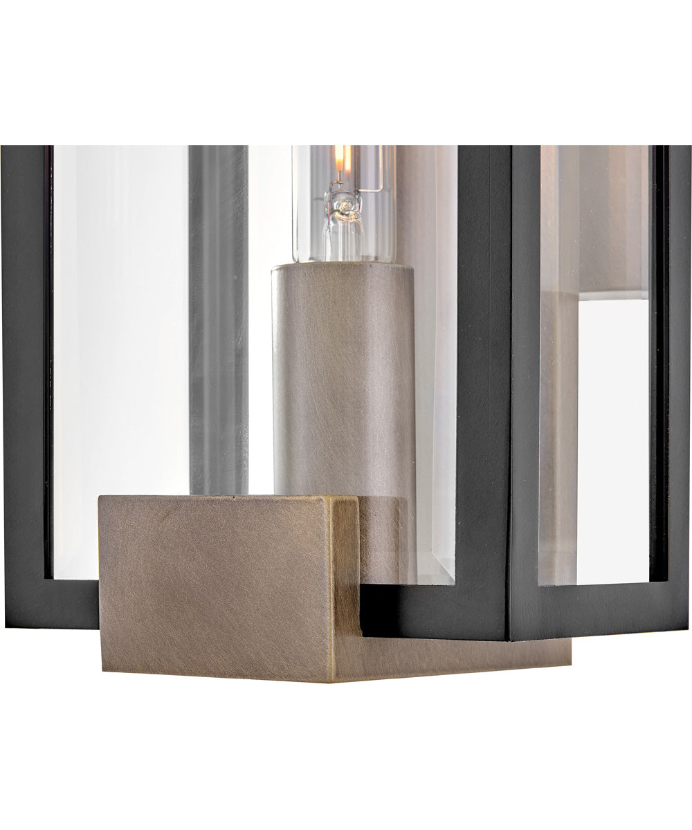 Bergen 1-Light Small Wall Mount Lantern in Black