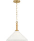 Cove 1-Light Medium Pendant in Lacquered Brass