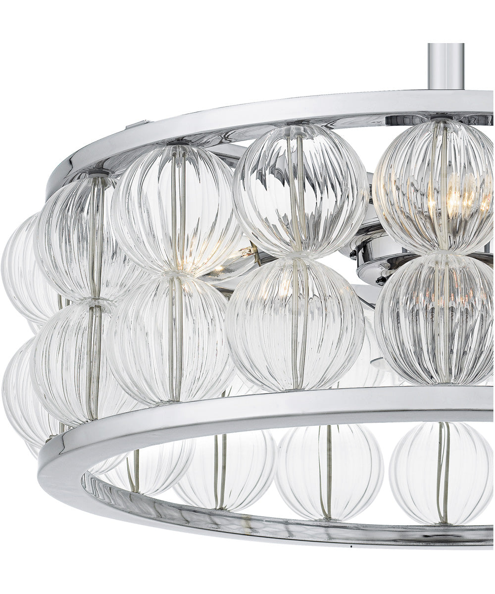 23" Terrarock 4-light Fandelier Polished Chrome