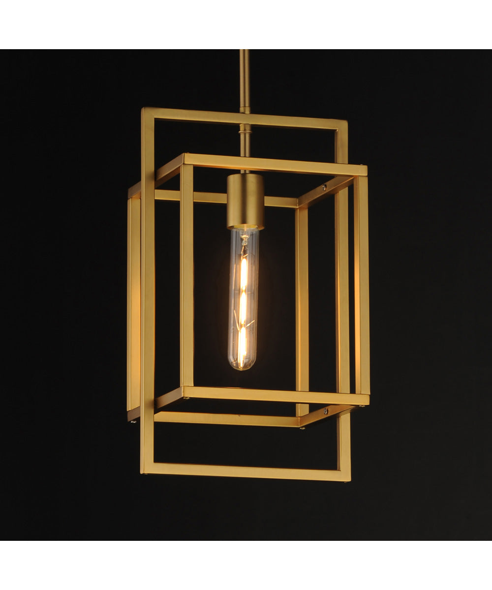 Gridline Single Pendant Natural Aged Brass