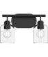 Reines 2-Light Bath Vanity with Clear Glass Shades Matte Black